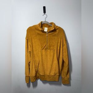 OFFLINE By Aerie Summer Lights Terry Quarter Zip Sweatshirt Size Medium EUC Fall